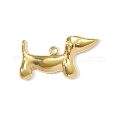 Ciondoli in acciaio inox 304, fascini del cane, placcatura ionica (ip), vero placcato oro 18k, 21x12mm