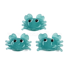 Бусины лэмпворк , краб, бирюзовые, 15~17x22~24x7.5~9 мм, отверстие : 1.6~2 мм