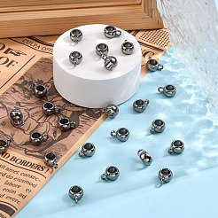 チベットスタイルの合金チューブベイル  ループベイル  保釈ビーズ  ロンデル  カドミウムフリー＆ニッケルフリー＆鉛フリー  ガンメタ色  8x5mm  穴：2mm  内径：5mm&nbsp;TIBEP-LFH251Y-B-FF