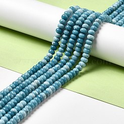 天然石ビーズ連売り  模造ラリマー  染め  ロンデル  空色  6x4mm  穴：1mm  約98個/連  15.12インチ（38.4cm）&nbsp;G-F730-04B