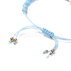 Регулируемый браслет из плетеных бусин из полиэстера для девочек-подростков&nbsp;BJEW-JB06878