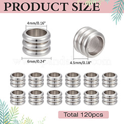 120 шт. 202 бусины из нержавеющей стали STAS-ME0002-49