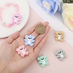 12 шт. 6 цвета пищевые экологически чистые силиконовые бусины&nbsp;SIL-CA0001-88