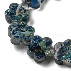 Окрашенная натуральная императорская яшма с нитями смоляных бусин G-G083-G07-01