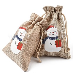 30 шт. 15 стильных рождественских чехла для хранения из джутовой ткани ABAG-YW0001-10