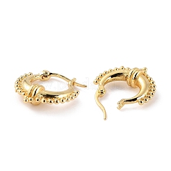 女性のための分厚い小さなハギーフープピアス  カドミウムフリー＆鉛フリー  18KGP本金メッキ  20.5x19x6mm  ピン：0.8mm&nbsp;X-EJEW-C002-24G-RS