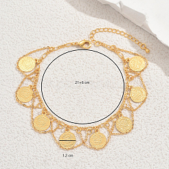 Старинные железные круглые монеты цепочка кисточка браслеты на ногу для женщин LU3450