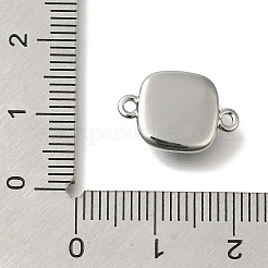 Латунные подвески-шармы с квадратными звеньями из черного стекла&nbsp;KK-K388-20P