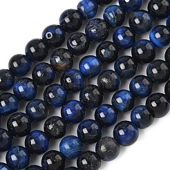 Brins de perles en œil de tigre naturel de Grade B&nbsp;G-F591-18-6mm-01