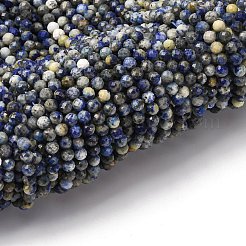 Нитки бусины из натурального ляписа-лазури&nbsp;LS-G-RM2025-A41-4mm-B