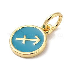 Настоящие 18-каратные позолоченные латунные эмалевые подвески KK-L216-001G-C05