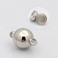 Fermoirs magnétiques ronds en acier inoxydable 304 résistants au ternissement avec boucles&nbsp;STAS-N014-01-14mm