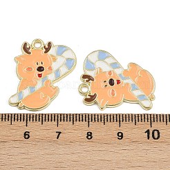 Pendentifs en alliage émaillé sur le thème du cerf de Noël&nbsp;ENAM-D304-01C-G