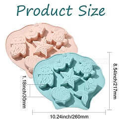 2 moule à pâtisserie en silicone sur le thème de l'océan&nbsp;ST-CJ0043-086