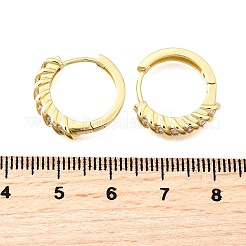 Латунные серьги-кольца из прозрачного кубического циркония EJEW-Z121-13G