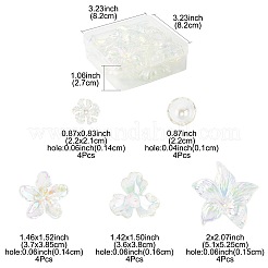 20 шт. 5 стиля УФ-покрытие акриловые бусины колпачки TACR-FS0001-60