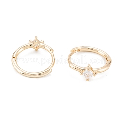 Латунные серьги-кольца из прозрачного кубического циркония KK-D063-06G