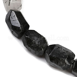 Нити бусин из натурального черного рутилированного кварца G-F796-C02-01