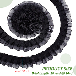 Полиэстеровая двухслойная плиссированная кружевная лента&nbsp;OCOR-WH0097-43A