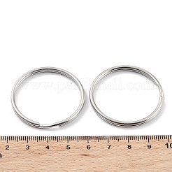 変色しない304ステンレススチール製スプリットキーリング  キーホルダー留め金のパーツ  2ループ丸リング  ステンレス鋼色  38x3mm  単線：1.5mm&nbsp;STAS-Q314-02E-P