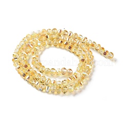 Прозрачные стеклянные бусины гальваническим пряди GLAA-Q099-H01-14