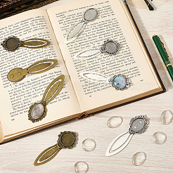 8 pz 8 stili di cabochon per segnalibro in stile tibetano&nbsp;TIBE-SC0002-24