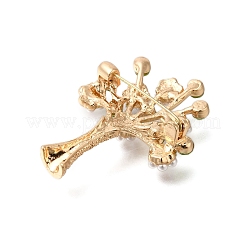 Брошь в виде бутылки с цветами из сплава оливина и стразами&nbsp;LS-JEWB-Q002-02G