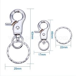Железо поворотные пряжки с ключевыми кольцами&nbsp;IFIN-PH0023-12P