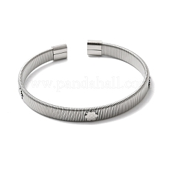 Женские браслеты-манжеты из нержавеющей стали 304 с плоскими цепочками-змейками BJEW-A067-01P