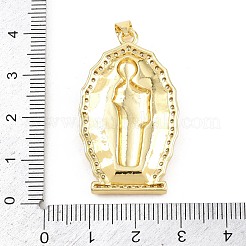 Ciondoli religiosi in ottone micro pavé con zirconi cubici trasparenti&nbsp;KK-H268-04B-G