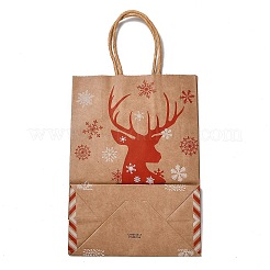Рождественские тематические прямоугольные бумажные пакеты CARB-F011-01C