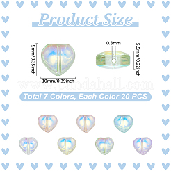 140шт 7 цвета прозрачные стеклянные бусины EGLA-GA0001-40