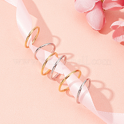 10 шт. 10 стильных простых колец из нержавеющей стали 201 для женщин RJEW-UN0001-09