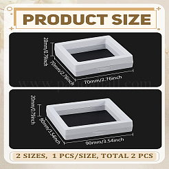 2 Stück 2 Stile quadratische transparente PE-Dünnschicht-Schmuckdisplaybox&nbsp;CON-LP0001-44A