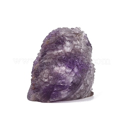 Statuetta di gufo intagliata in ametista naturale&nbsp;G-Q615-03C