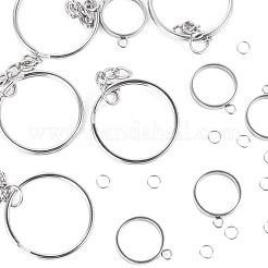 5 pendentif à lunette arrière ouverte en acier inoxydable 304&nbsp;STAS-TAD0001-01D
