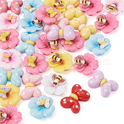 30 Stück 3 Arten undurchsichtige Harz Cabochons&nbsp;RESI-TA0004-97