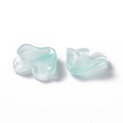 電気メッキガラスペンダント  花びらのチャーム  ターコイズ  20x19x4mm  穴：1.2mm&nbsp;EGLA-H102-02G