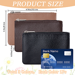 3 шт. 3-цветные чехлы из искусственной кожи с принтом личи на молнии ABAG-CP0001-07