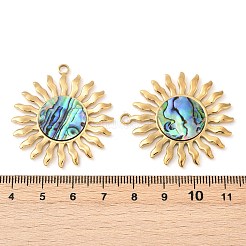 Подвески из натуральной ракушки пауа из нержавеющей стали 304 X-STAS-L288-12G-01