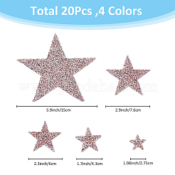 20 шт. набор из 4-х цветных стразов в форме звезд (клей-расплав на обратной стороне) DIY-FH0007-04