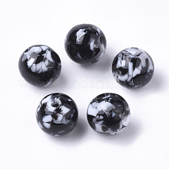 樹脂ビーズ  天然石風チップスタイル  ラウンド  ミックスカラー  14mm  穴：2.5mm&nbsp;RESI-T026-14mm
