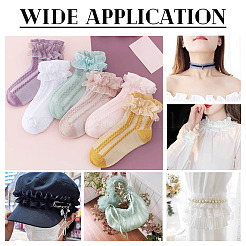 10 ярд полиэстеровой плиссированной эластичной кружевной отделки&nbsp;SRIB-TA0001-23E