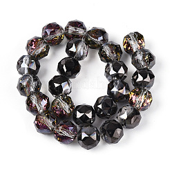 Гальваническое покрытие прозрачных круглых стеклянных бусин в нитях&nbsp;EGLA-T029-8mm-12T-02