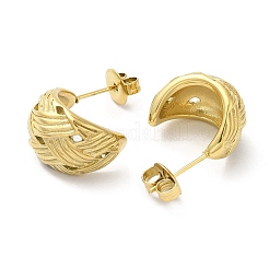 Серьги-гвоздики в форме полумесяца из нержавеющей стали 304 EJEW-I286-04G