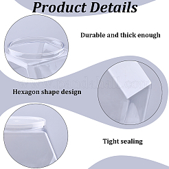 Barattoli di perline esagonali in plastica con tappo a vite e coperchio bianco&nbsp;CON-WH20029-001A