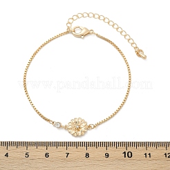 Bracelets à maillons en laiton micro pavé de zircons cubiques pour anniversaire&nbsp;BJEW-U031-01G-04