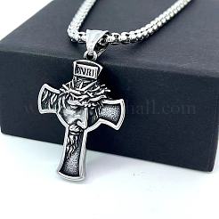 Древнегреческие ожерелья из нержавеющей стали с крестом Иисуса для мужчин MP4493