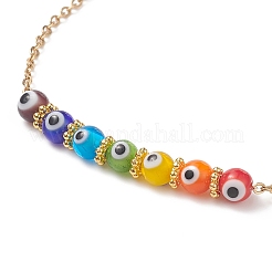 Bracelets de cheville multicolores faits à la main au chalumeau mauvais œil&nbsp;AJEW-AN00514-02