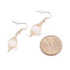 Orecchino intrecciato in selenite naturale&nbsp;EJEW-JE04845-04